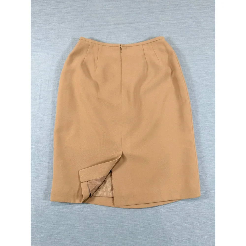 Jennifer Moore Vintage Camel Tan Pencil Skirt High Waisted‎ Lined Size 6 4119